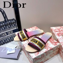 Dior-01  代購頂級春夏膠囊系列立體刺繡度假平底字母拖