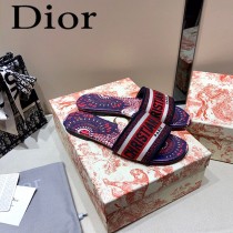 Dior-13  代購頂級春夏膠囊系列立體刺繡度假平底字母拖