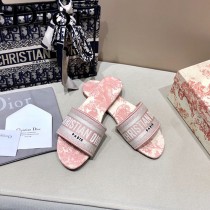 Dior-15  代購頂級春夏膠囊系列立體刺繡度假平底字母拖