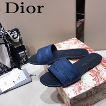 Dior-04  代購頂級春夏膠囊系列立體刺繡度假平底字母拖