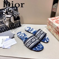 Dior-10  代購頂級春夏膠囊系列立體刺繡度假平底字母拖