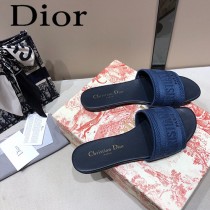 Dior-04  代購頂級春夏膠囊系列立體刺繡度假平底字母拖
