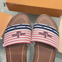 LV-04  路易威登 最高版本經典超級糖果色最新老花布料厚底涼拖