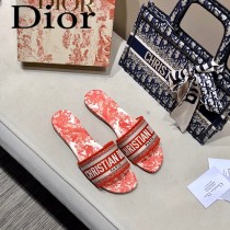 Dior-12  代購頂級春夏膠囊系列立體刺繡度假平底字母拖