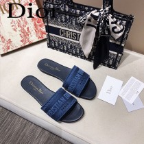 Dior-04  代購頂級春夏膠囊系列立體刺繡度假平底字母拖