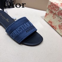 Dior-04  代購頂級春夏膠囊系列立體刺繡度假平底字母拖