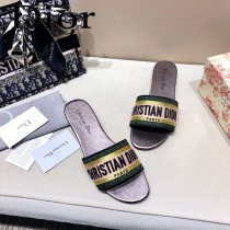 Dior-03  代購頂級春夏膠囊系列立體刺繡度假平底字母拖