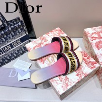Dior-01  代購頂級春夏膠囊系列立體刺繡度假平底字母拖