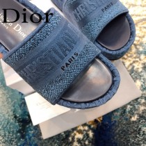 Christian Dior-03  20ss老花刺繡棉布拖鞋
