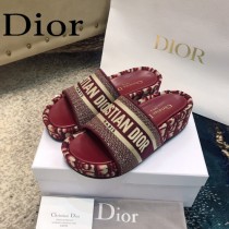 Christian Dior-01  20ss老花刺繡棉布拖鞋