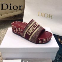 Christian Dior-01  20ss老花刺繡棉布拖鞋