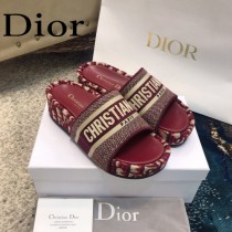Christian Dior-01  20ss老花刺繡棉布拖鞋