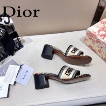 Dior-02  代購頂級春夏膠囊系列立體刺繡度假字母拖