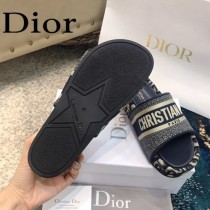 Christian Dior-02  20ss老花刺繡棉布拖鞋