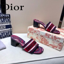 Dior-06  代購頂級春夏膠囊系列立體刺繡度假字母拖