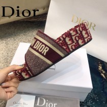 Christian Dior-01  20ss老花刺繡棉布拖鞋