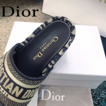 Christian Dior-02  20ss老花刺繡棉布拖鞋