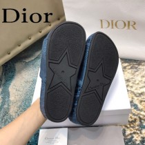 Christian Dior-03  20ss老花刺繡棉布拖鞋