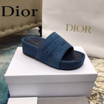 Christian Dior-03  20ss老花刺繡棉布拖鞋
