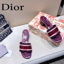 Dior-06  代購頂級春夏膠囊系列立體刺繡度假字母拖