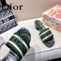 Dior-05  代購頂級春夏膠囊系列立體刺繡度假字母拖