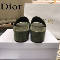 Christian Dior-05  20ss老花刺繡棉布拖鞋