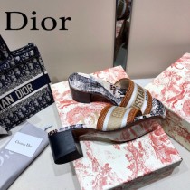 Dior-01  代購頂級春夏膠囊系列立體刺繡度假字母拖