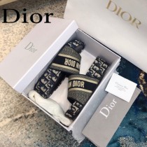 Christian Dior-04  20ss老花刺繡棉布拖鞋