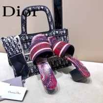 Dior-06  代購頂級春夏膠囊系列立體刺繡度假字母拖