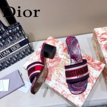 Dior-06  代購頂級春夏膠囊系列立體刺繡度假字母拖