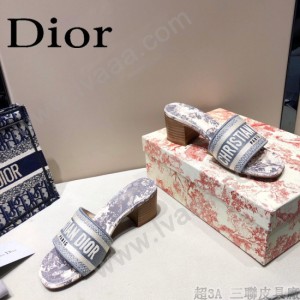 Dior-03  代購頂級春夏膠囊系列立體刺繡度假字母拖