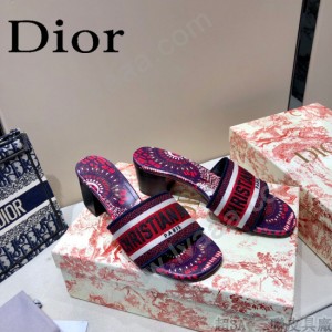 Dior-06  代購頂級春夏膠囊系列立體刺繡度假字母拖