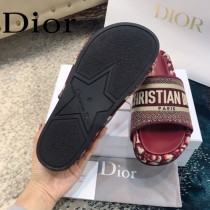 Christian Dior-01  20ss老花刺繡棉布拖鞋