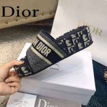 Christian Dior-02  20ss老花刺繡棉布拖鞋