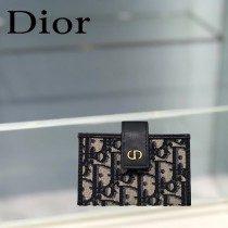 DIOR-01 迪奧原版皮SADDLE DIOR OBLIQUE 新款老花小卡包