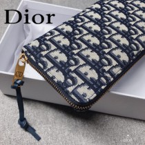 迪奧 原版皮 Dior 拉鏈錢包