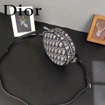 DIOR迪奧原版皮oblique圓餅包斜挎