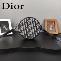 DIOR迪奧原版皮oblique圓餅包斜挎