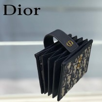 DIOR-01 迪奧原版皮SADDLE DIOR OBLIQUE 新款老花小卡包