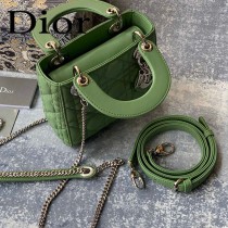DIOR迪奧-02 原版皮3格DiorLady戴妃包 鏈條120cm 可調節皮肩帶