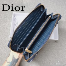 迪奧 原版皮 Dior 拉鏈錢包