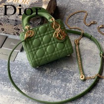 DIOR迪奧-01 原版皮3格DiorLady戴妃包 鏈條120cm 可調節皮肩帶