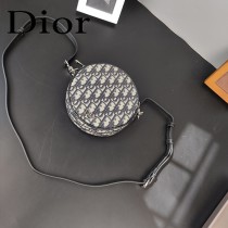 DIOR迪奧原版皮oblique圓餅包斜挎