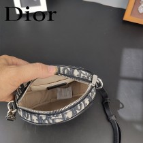DIOR迪奧原版皮oblique圓餅包斜挎
