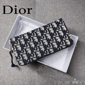 迪奧 原版皮 Dior 拉鏈錢包