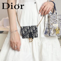 迪奧 原版皮 Dior最新款的鏈條小錢包