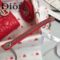DIOR迪奧-04 原版皮3格DiorLady戴妃包 鏈條120cm 可調節皮肩帶