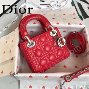 DIOR迪奧-04 原版皮3格DiorLady戴妃包 鏈條120cm 可調節皮肩帶