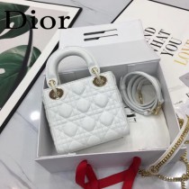 DIOR迪奧-016 原版皮3格DiorLady戴妃包 鏈條120cm 可調節皮肩帶