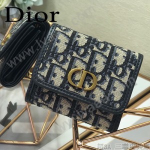 DIOR迪奧原版皮30 Montaigne蒙田三折錢包
